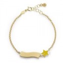 BRACCIALE Codice Prodotto: PMG028/BBracciale Fortuna con stella e targhetta in oro gialloBracciale "Fortuna" in oro giallo 9kt 