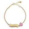 BRACCIALE Codice Prodotto: PMG029/BBracciale Fortuna con cuore e targhetta in oro giallo