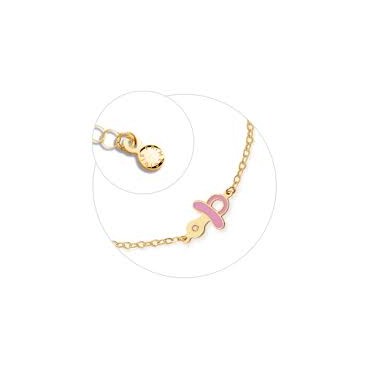 BRACCIALE  PMG207Bracciale Lucciole in oro giallo ciuccio rosa e diamante