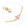 BRACCIALE Codice Prodotto: PMG207Bracciale Lucciole in oro giallo ciuccio rosa e diamanteBracciale "Lucciole" in oro giallo 9kt