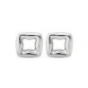 ORECCHINI UNODE50RIFERIMENTO PEN0844MTL0000U placcati argento Sterling a forma di maglia quadrata piccola e con chiusura a vite
