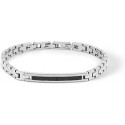 Bracciale da uomo di Comete della collezione rombo. Bracciale in acciaio lucido, fibra di carbonio. Misura del gioiello: 21 cm 