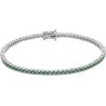 Comete bracciale UBR 996 Tennis di cristalli verdi da uomo comete realizzato in argento 925%.Disponibile nelle misure 18 cm, 19