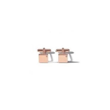 Comete gemelli UGM 102RGemelli da camicia quadrati realizzati in acciaio anallergico placcato oro rosa e impreziositi da diaman