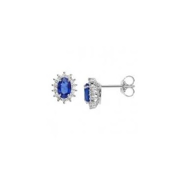 Orecchini da donna di Comete a lobo della collezione regina. Orecchini in oro 750‰. Diamanti bianchi p. Ct. 28 col. G purezza s