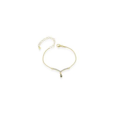 Bracciale goccia grigia zirconi bianchiBR0064GG