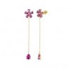 Orecchini fiore lungo gocce fucsiaOR0209GF 925