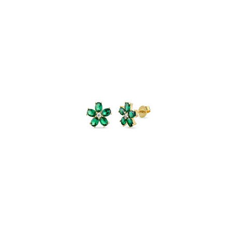 Orecchini fiore ovali verdiOR0214GV 925