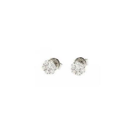 Orecchini Giorgio Visconti a punto luce con pavé di diamanti ORO 18CT