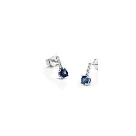 Orecchini in Oro bianco e zaffiro blu e Diamanti ORFANTASY/1R-Caratura: 0.03 ct +0,24 zaffiro-Colore: G-colour-Purezza: VsOGNI 