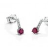 Orecchini in Oro bianco gr,0,93 Rubini e Diamanti ORFANTASY/1R-Caratura: 0.03 ct + 0.36 RUBINO-Colore: G-colour-Purezza: VsOGNI