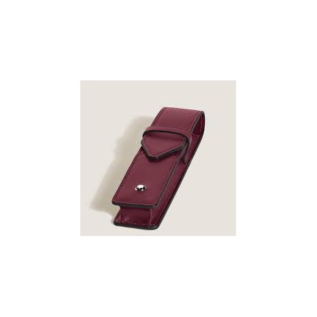 Iil portapenne MONTBLANC 199329 Meisterstück Realizzato a mano in morbida pelle color cassis,