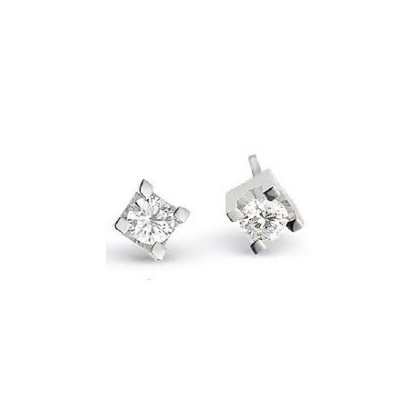 ORECCHINI PG GIOIELLI IN ORO BIANCO GR 0,60 CON 4 GRIF PUNTO LUCE DIAMANTE NATURALE CT 0,06 GVS