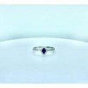 Anello in oro bianco 750 18 ct con diamanti e zaffiro blu AB16796Z
