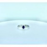 Anello in oro bianco 750 18 ct con diamanti e zaffiro blu AB16796Z