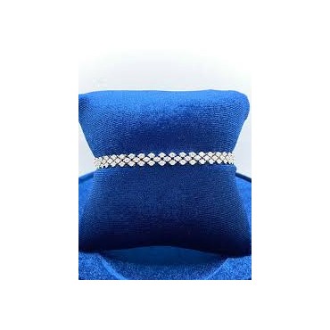 Bracciale Tennis Recarlo modello Faceround in Oro Bianco 750% 18KT monta Diamanti bianchi naturali taglio brillante rotondo con