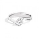 Collezione Anniversary, anello solitario modello Valentine  RECARLO con un diamante a taglio brillante ct. 0,717 bianco extra F