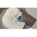 ANELLO smeraldo GIANNI CARITà in oro bianco 750(18kt) con diamanti in taglio brillanti - FA2306/OBS1