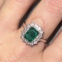ANELLO smeraldo GIANNI CARITà in oro bianco 750(18kt) con diamanti in taglio brillanti - FA2463/4/6