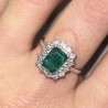 ANELLO smeraldo GIANNI CARITà in oro bianco 750(18kt) con diamanti in taglio brillanti - FA2463/4/6