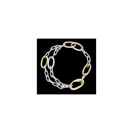 Il bracciale DODO Essentials ha maglie ovali in argento e gold DBC5001_ESSEN_00YAG