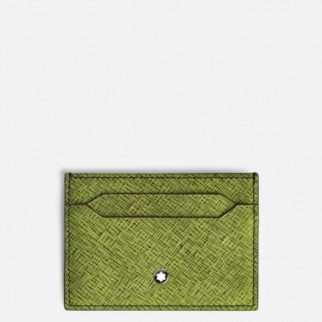 PORTACARTE Montblanc Realizzato in pregiata pelle stampa Saffiano bicolore multi lime e cassis e decorato con l’iconico emblema