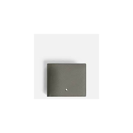 Portafoglio montblanc 8 scomparti Sartorial, colore grigio - 199370Materiale Calf-skin leatherPelle bovina pieno fiore stampa S