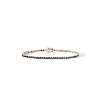 BRACCIALE TENNIS BASE ROSA 925 ARGENTO E BLACK