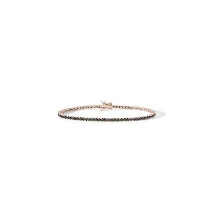 BRACCIALE TENNIS BASE ROSA 925 ARGENTO E BLACK