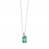 Collana donna Comete Gioielli in Oro Bianco e diamanti e smeraldo collezione Storia di luce - GLB 1438