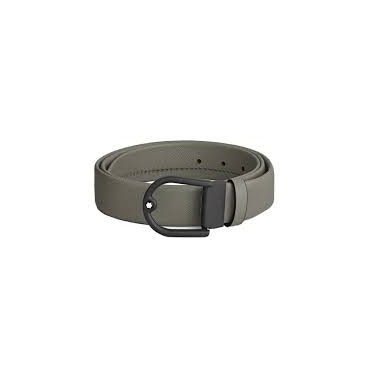 Montblanc cintura da 35 mm in pelle grigia medio con fibbia a ferro di cavallo 199633
