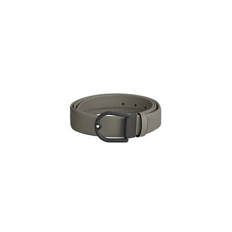 Montblanc cintura da 35 mm in pelle grigia medio con fibbia a ferro di cavallo 199633