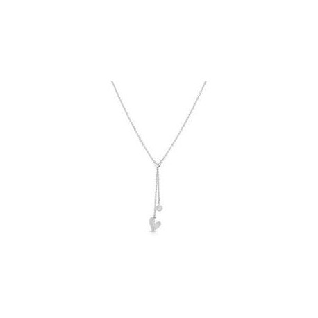 Collana con doppio pendente con cuore in argento e Zirconi GIA 415
