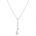 Collana con doppio pendente con cuore in argento e Zirconi GIA 415