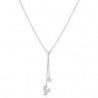 Collana con doppio pendente con cuore in argento e Zirconi GIA 415