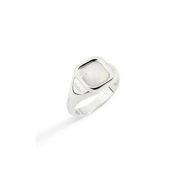 ANELLO SIGILLO ARGENTO & DIAMANTE BIANCO - DAC5001SIGNEDB0AG