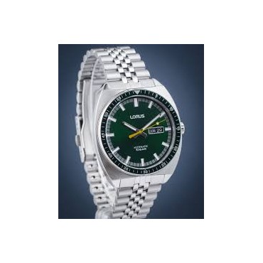 Lorus Quadrante sportivo automatico con giorno/data verde sunray/acciaio inossidabile RL443BX9