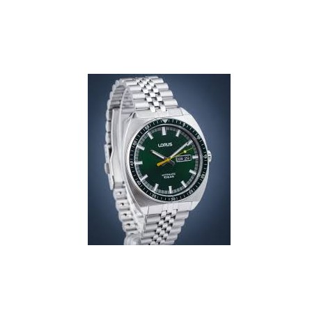 Lorus Quadrante sportivo automatico con giorno/data verde sunray/acciaio inossidabile RL443BX9