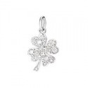 Charm Quadrifoglio Dodo in Oro Bianco e Diamanti Bianchi