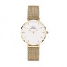 Orologio Donna Daniel Wellinghton Petite Evergold Al quarzo 32mm cassa in Acciaio quadrante Bianco cinturino in Acciaio