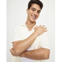 Bracciale elastico con perline placcate argento PUL2591MTL