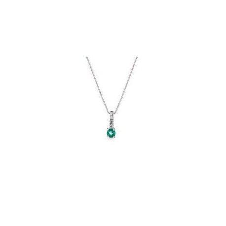 Collana realizzata in Oro Bianco 18kt con Smeraldo e diamanti CIOFANTASY/1S