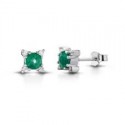 ORECCHINI gioielli in Oro 18 kt  smeraldo e brillantini OR+P014/S