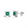 ORECCHINI gioielli in Oro 18 kt  smeraldo e brillantini OR+P014/S