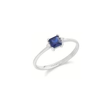 Anello Comete in oro bianco 18kt e diamante 0,02ct zaffiro blu ANB2706