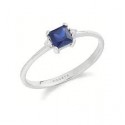 Anello Comete in oro bianco 18kt e diamante 0,02ct zaffiro blu ANB2706