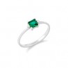 Anello in Oro bianco Diamanti e Smeraldo carrè SKU: ANB 2708