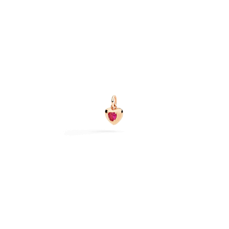 Charm DoDo Cuore Oro Rosa e Rubino DMC6000HEARTSR09R