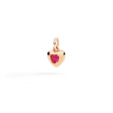 Charm DoDo Cuore Oro Rosa e Rubino DMC6000HEARTSR09R