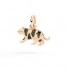 CHARM Ciondolo tigre in oro rosa 9K e 5 diamanti black (ct 0,02)